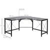 L-Shaped Corner Desk, Computer Desk for Home Office, Space-Saving Study Workstation, Easy To Assemble, 150 X 150 X 76cm, Black