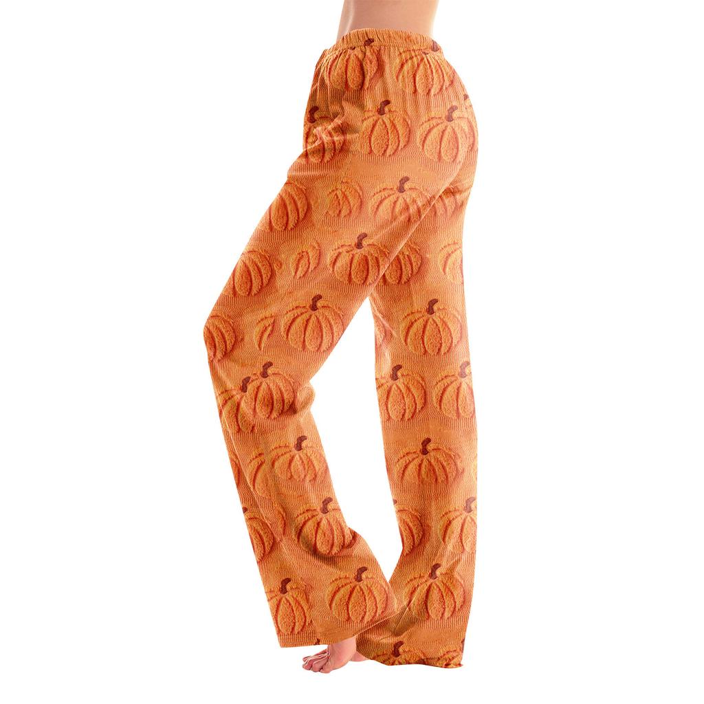 Pajama Pants Sleepwear Casual Drawstring Elastic Waist Pants Comfy Straight Yoga Loose Trousers