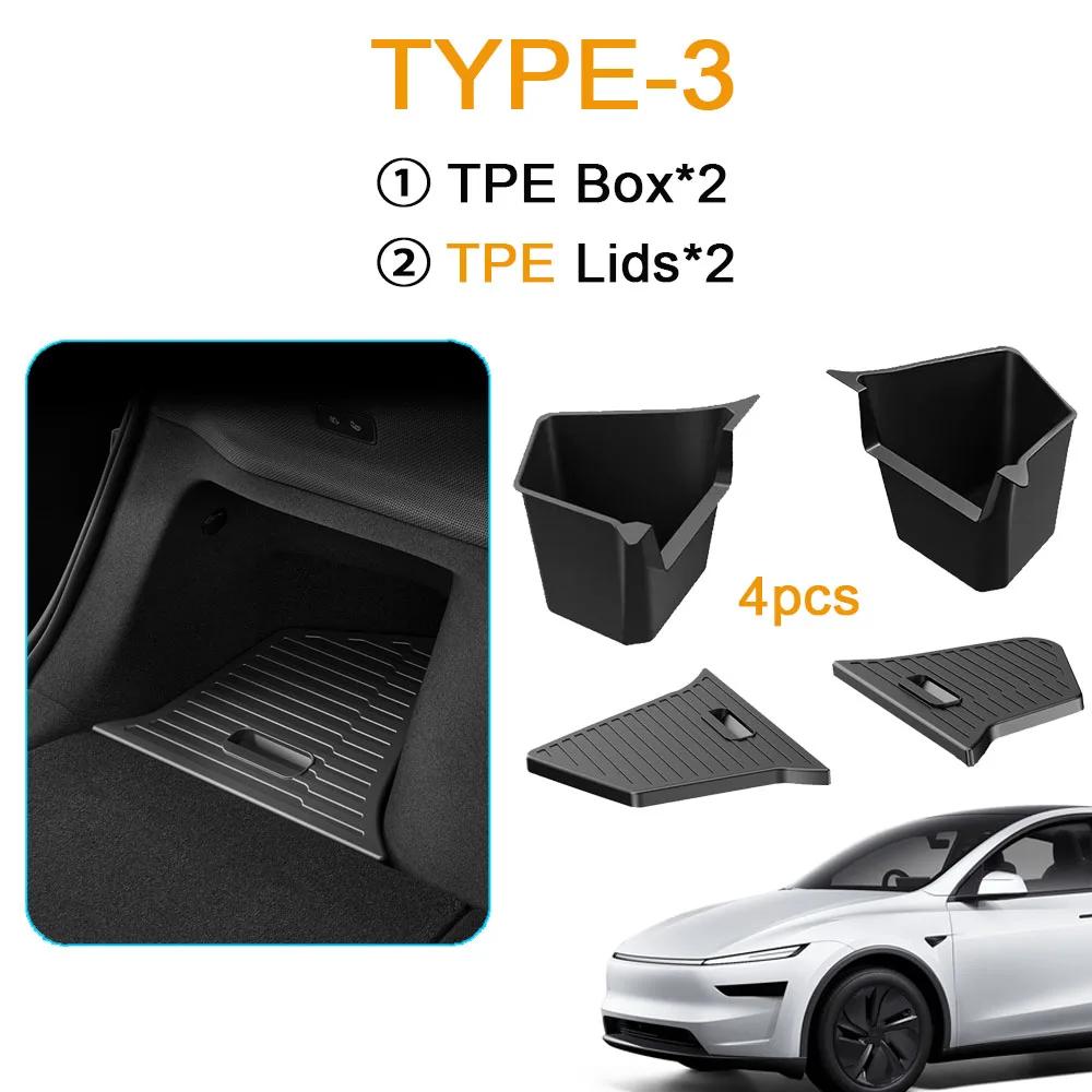 For 2026 2026 Tesla Model Y Trunk Organizer Trunk Storage Bins Rear Trunk Side Storage Box Mats for Model Y Juniper Accessories