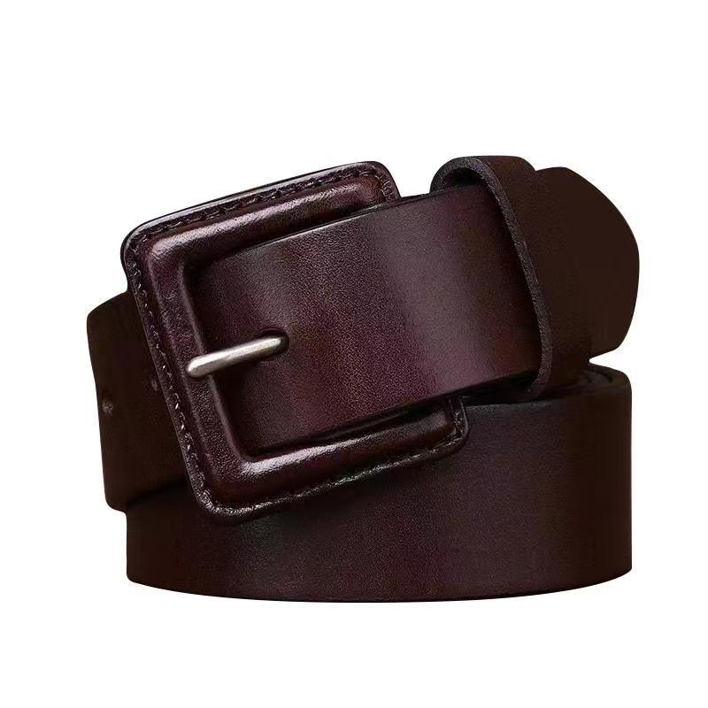 Anti-Allergy Belt Men's Leather Pin Buckle First Layer Cowhide Simple All-Match Business Youth Casual Pants Belt