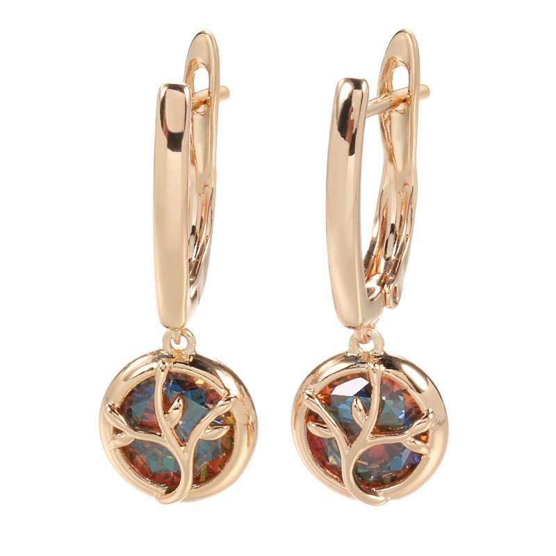 

Vintage Plant Flower Round Pendant Earrings Women s Earrings