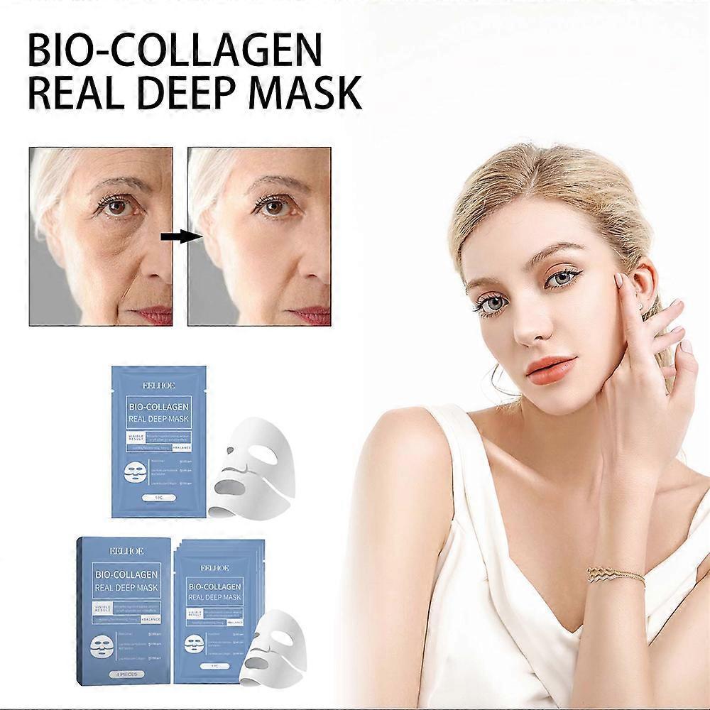 Bio Collagen Real Deep Mask Shrink Pores Deep Hydrating Overnight Face Mask Moisturizing Refreshing Brightening Face Skin Care
