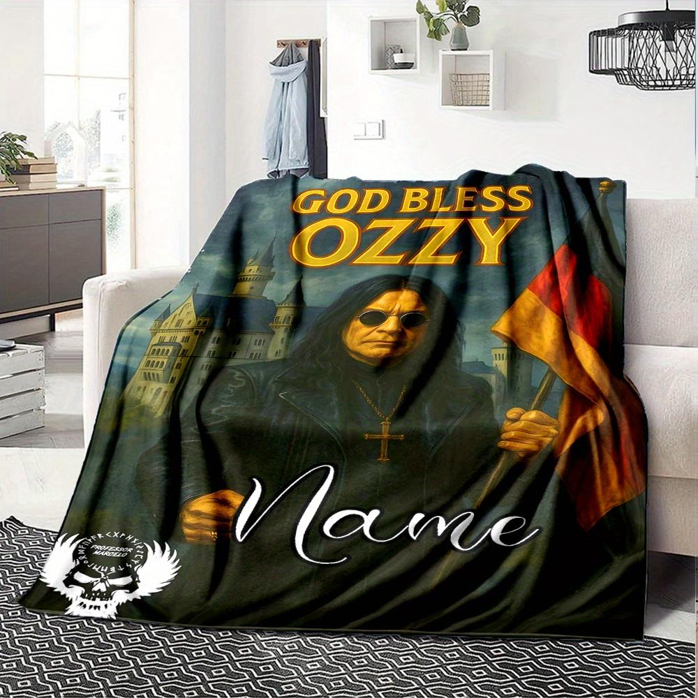 Ozzy Osbourne German Flag Castle Four Seasons Blanket Customized With Your Name Lightweight And Warm Perfect Gift For Home Office Camping Sofa Travel