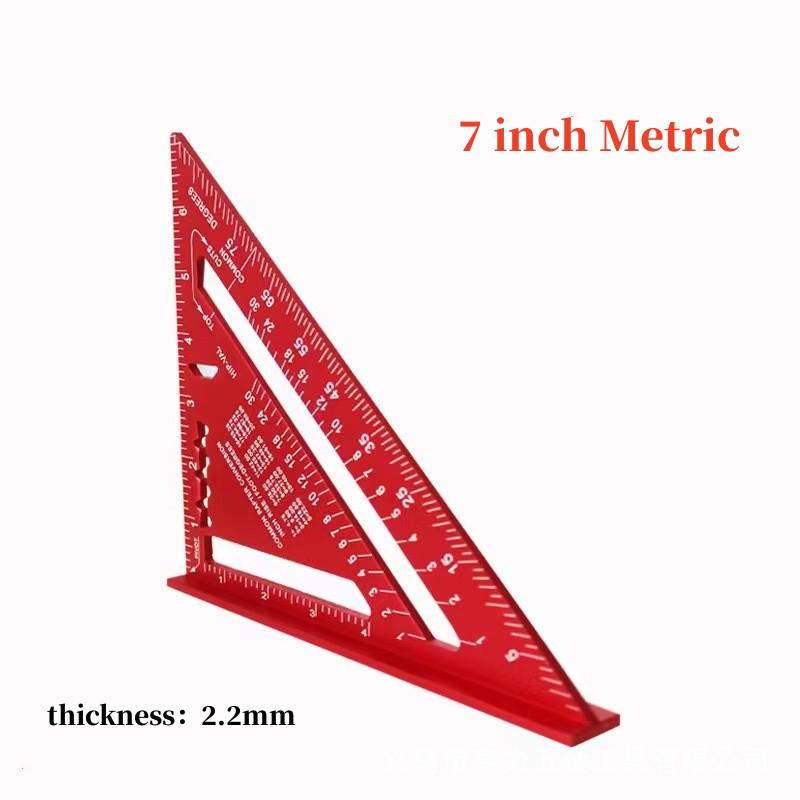7'' /12" Triangle Ruler Carpenter Measuring Layout Tool Metric Alloy Metal Triangle Ruler Protractor for Woodworking Tools
