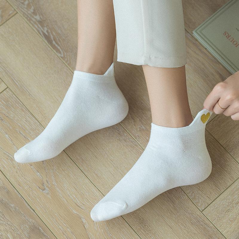 Embroidery Summer Heart Women Ankle Sock Soft Sock Short Sock Boat Sock Embroidery Summer Heart Women Ankle Sock Soft Sock Short Sock Boat Sock