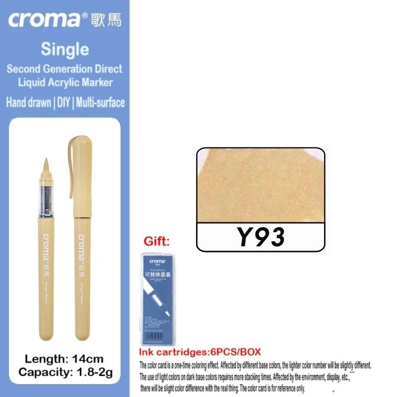 Croma 160/1 Farben Nachfüllbares Direktflüssig-Acrylmarker-Set mit Weicher Spitze, Waschbarer Aquarellpinsel Schulausstattung