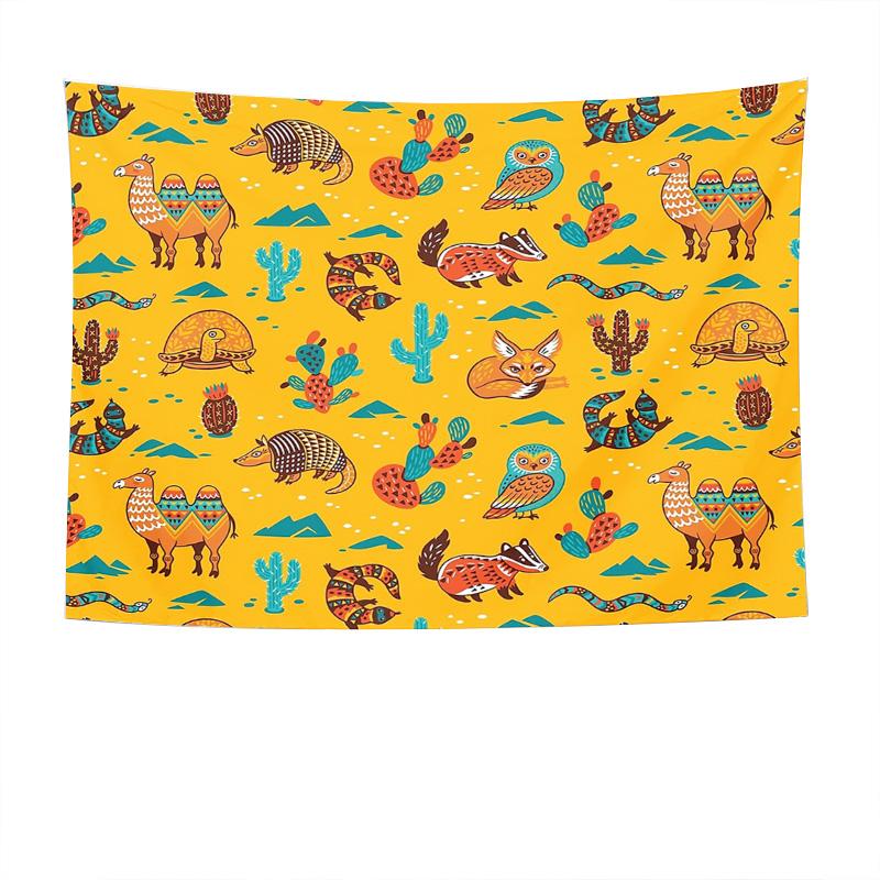Boho Desert Tapestry Wall Hanging Southwestern Home Decor Cactus Animal Nature Wall Art Bedroom Living Room Aesthetic Vibes