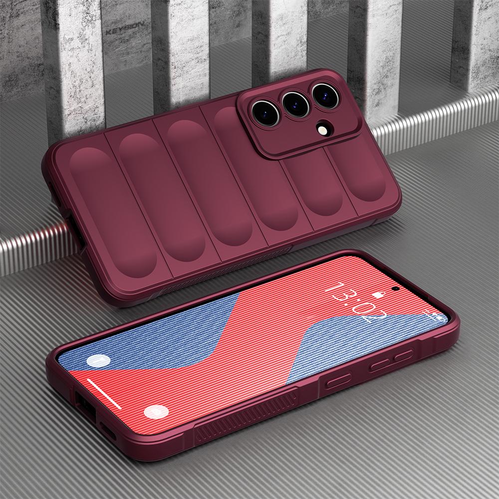 KEYSION Shockproof Matte Case for Samsung S25 Ultra 5G S25+ Plus Anti-skid Soft Silicone Phone Back Cover for Galaxy S24 FE 5G