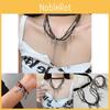 Dark Cross Punk Style Necklace Geometric Shape Tassel Choker For Travel Souvenir