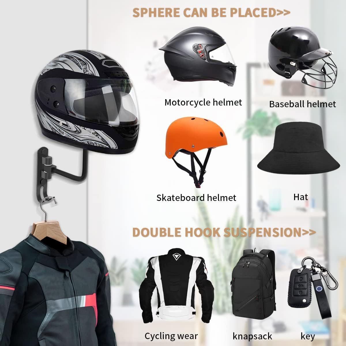 

Motorcycle Helmet Rack Wall Mount Metal Bike Helmet Holder Mount Bicycle Helmet Display Hanger Stand Helmet Holder Helmet Hanger чёрный