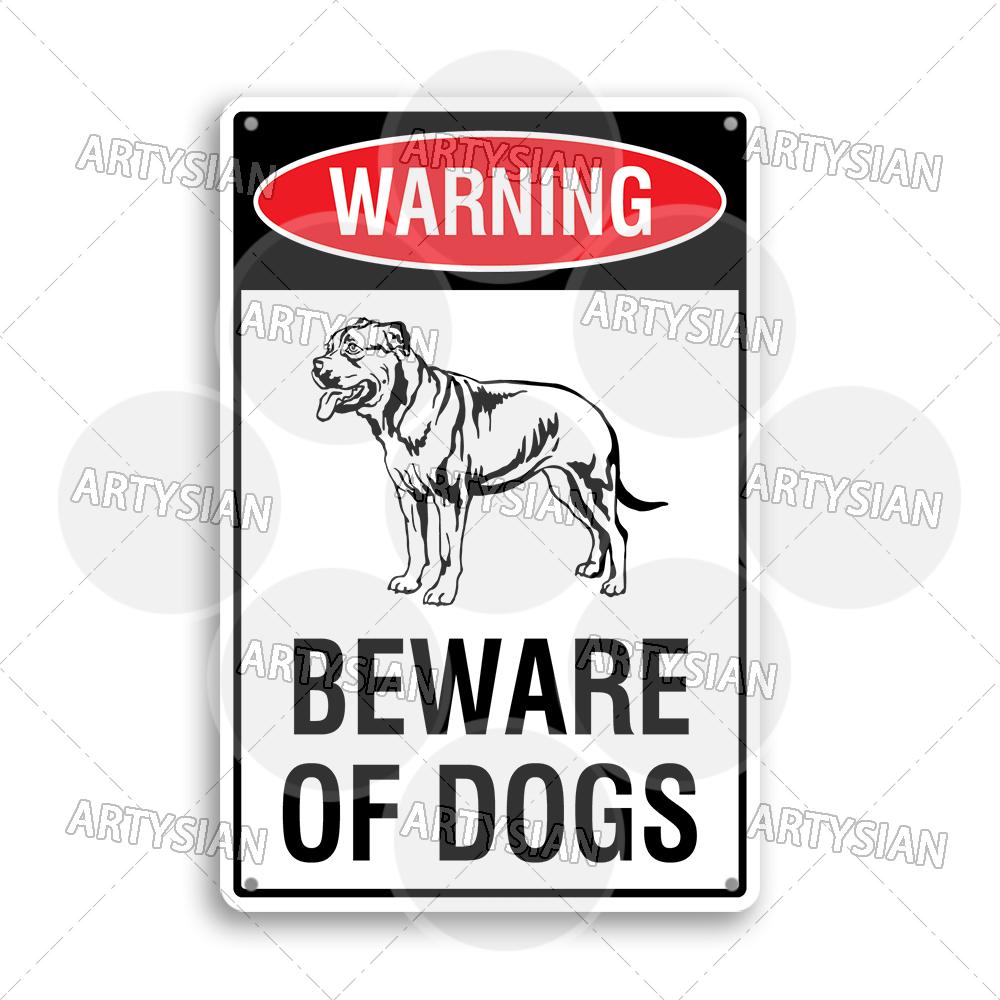Beware of Dog Metal Sign Rottweiler GSD Golden Beagle Bulldog Pit Bull Poodle Bullmastiff Bloodhound Yorkie Border Collie Schn