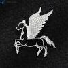1PCS Rhinestones Alloy Horse With Wings Brooch Zodiac Pony Pins Women Men Clothing Accessory Suit Lapel Corsage New Year Gift