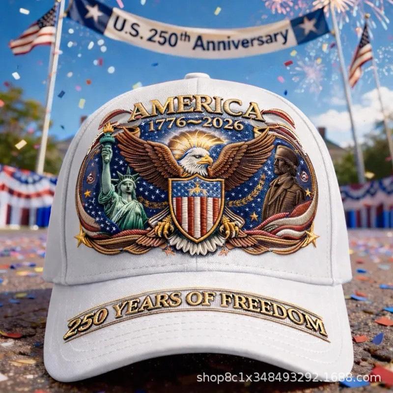 New American Anniversary Baseball Cap D Digital Printing Men's and Women's Shade Cap Hat