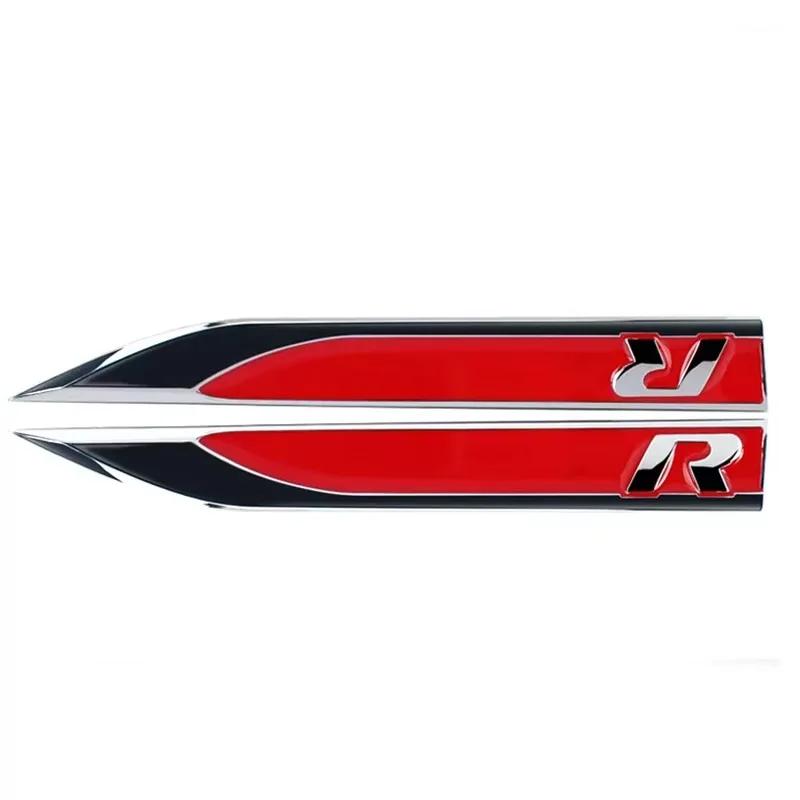 

2026 Hot For VOLKSWAGEN VW (Set of 2) Pinalloy Full Black ABS Stickers Blade Side Mark Emblem with R Wording