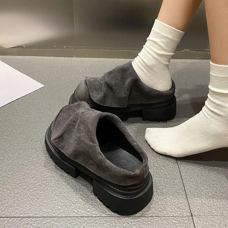 Mode Plateau Damen Mid Heels Schuhe Herbst Wildleder Neue Trends Pantoletten Schuhe 2025 Mode Lässige Pumps Klassisches Kleid Zapatillas De Mujer