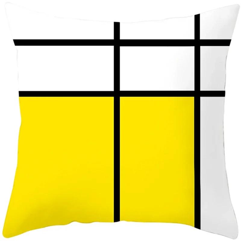 Summer Yellow Pineapple Leaf Print Pillow Case Home Decor 100% Polyester Throw Pillow Cover for Sofa Funda Cojin 45*45 Cushions