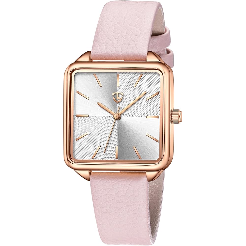 ShunkanSai Women s Analog Quartz Watch Square Waterproof Leather Strap Casual Fashion Timepiece