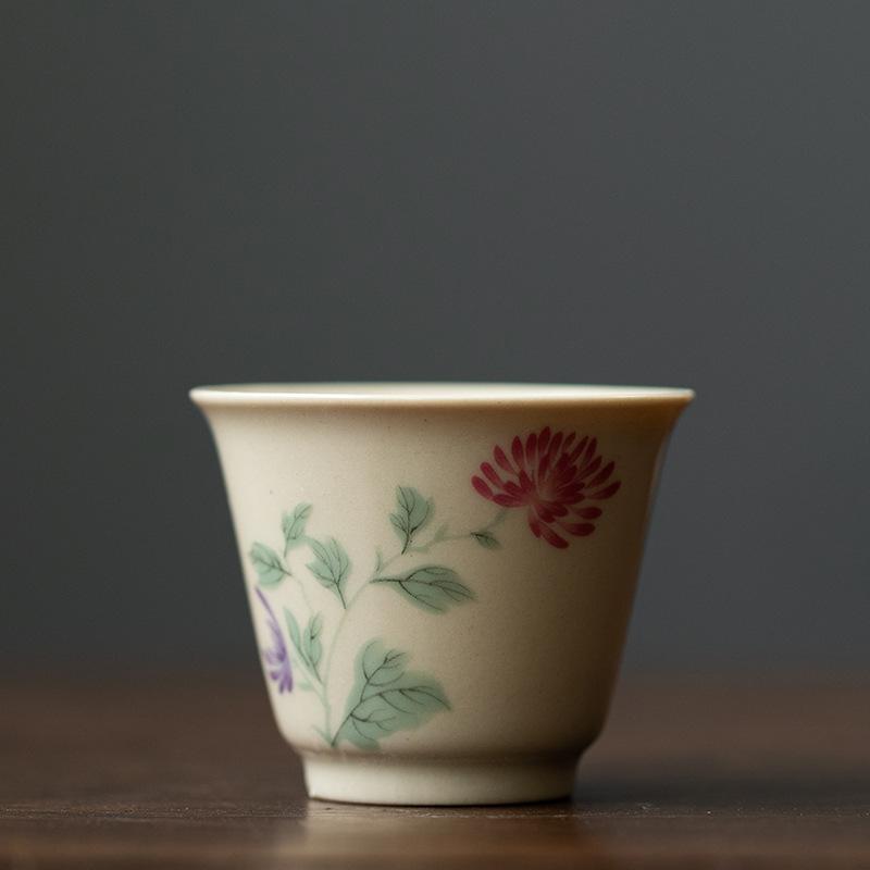 Chinesische Keramik Teetasse Traditionelle Haushaltsmeistertasse Persönliche Einzeltasse Kleine Teetasse Reise-Teeservice Teeschale Kung Fu Tee-Set