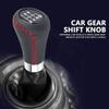 Gear Shift Shift Knob Qiilu Shift Universal Car Gear Shift Knob PU Shifter Stick 3 Hose Knob, 6-Speed - Knob, 6-Speed (Red)
