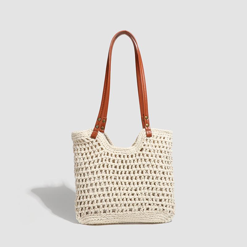 Casual Large Bag Beach Holiday Woven Tote Bag Women'S Summer Large-Capacity Shoulder Bag