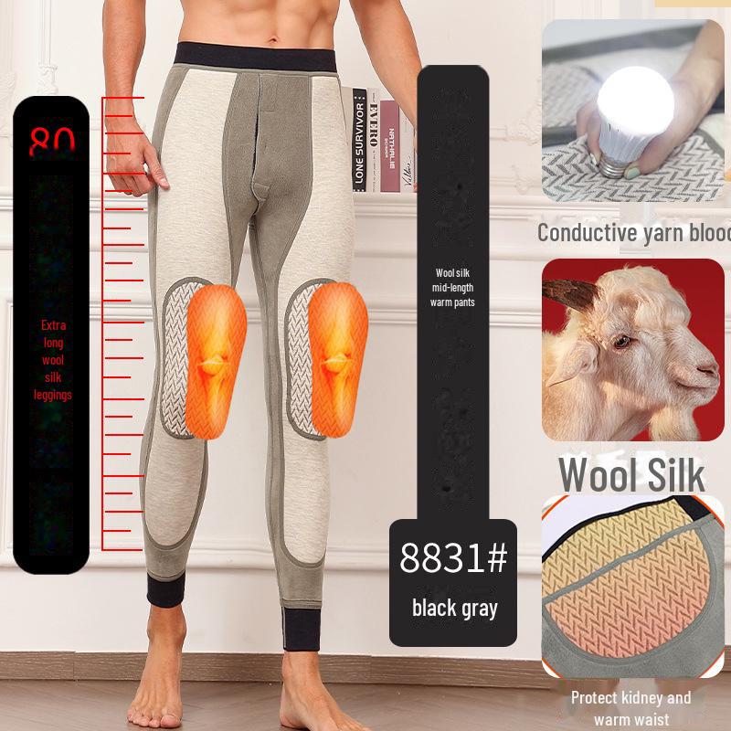 

Мужские теплые брюки из шерсти и шелка с графеновой подкладкой, с поддержкой колена и талии; Женские зимние брюки из верблюжьей шерсти. Men s 3XL (160-200)