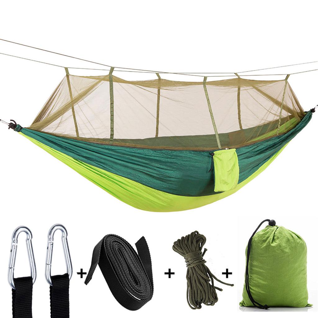 Outdoor Camping Double Green Sky Tent Hammocks With Mosquito Net