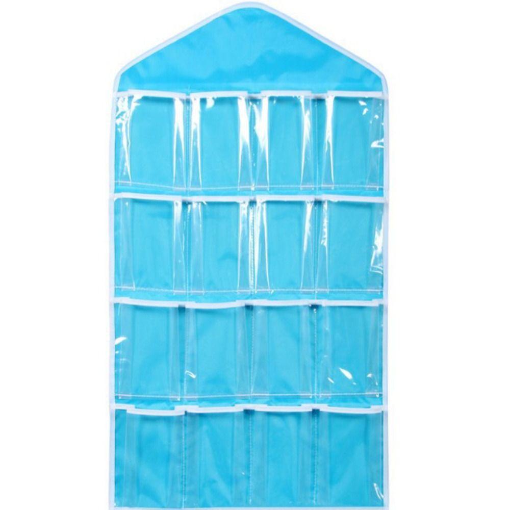 

Подвесной компактный органайзер для хранения нижнего белья в ванной, сортировка мелочей, держатель для одежды, органайзер для носков синий