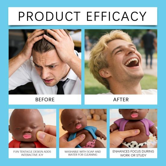 Black Babies Stress Relief Toy Slow Rising Anxiety Relieving Mini Baby Squeeze Toy