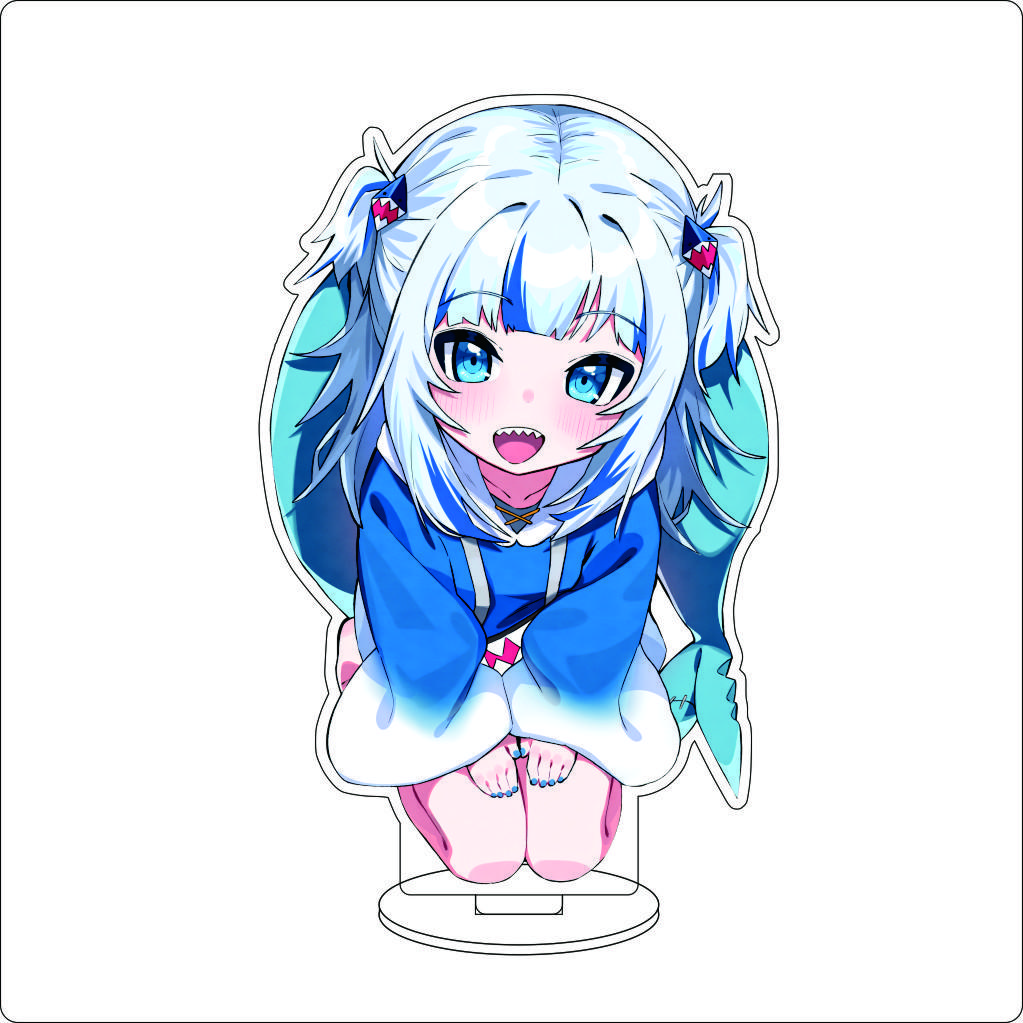 16CM Anime Cosplay Acrylic Stand Ornaments Gawr Gura Figure Stand Halloween Christmas Fans Gifts