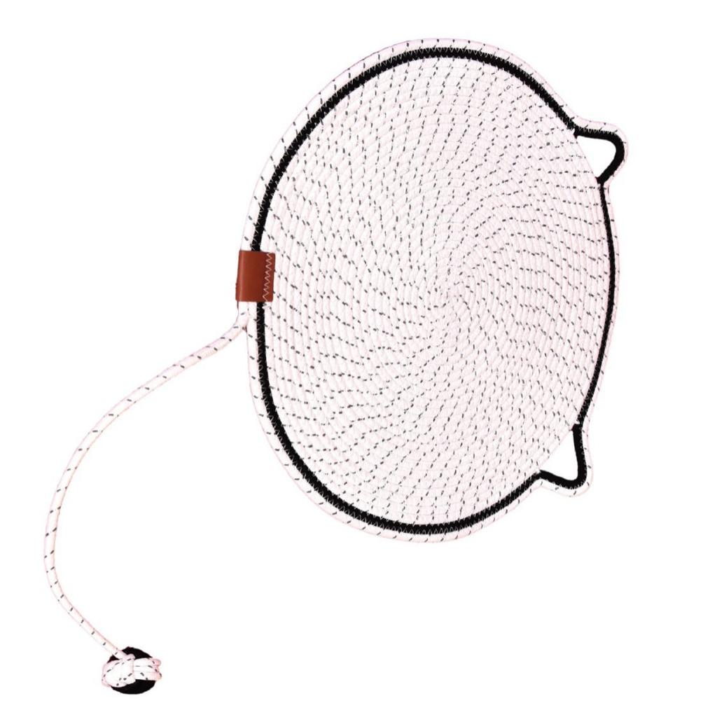 Cat Paw Woven Rope Mat: Self-Entertainment Ball, Washable Scratching Pad, and Sleeping Mat.