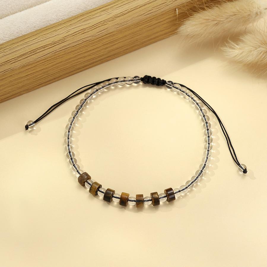 Boho Damen Fußkettchen Premium Ausgewählter Kaiserstein Handgeflochten Verstellbares Fußarmband Strandurlaub Knöchel Accessoire