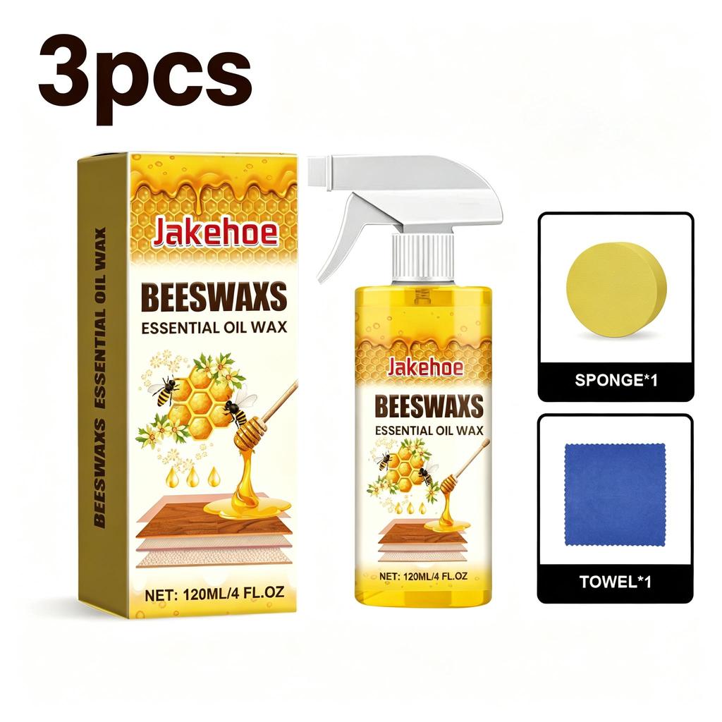 Wood Polish Beeswax Spray - Furniture Care & Color Protection - Nourishing & Anti-Cracking Wood Treatment