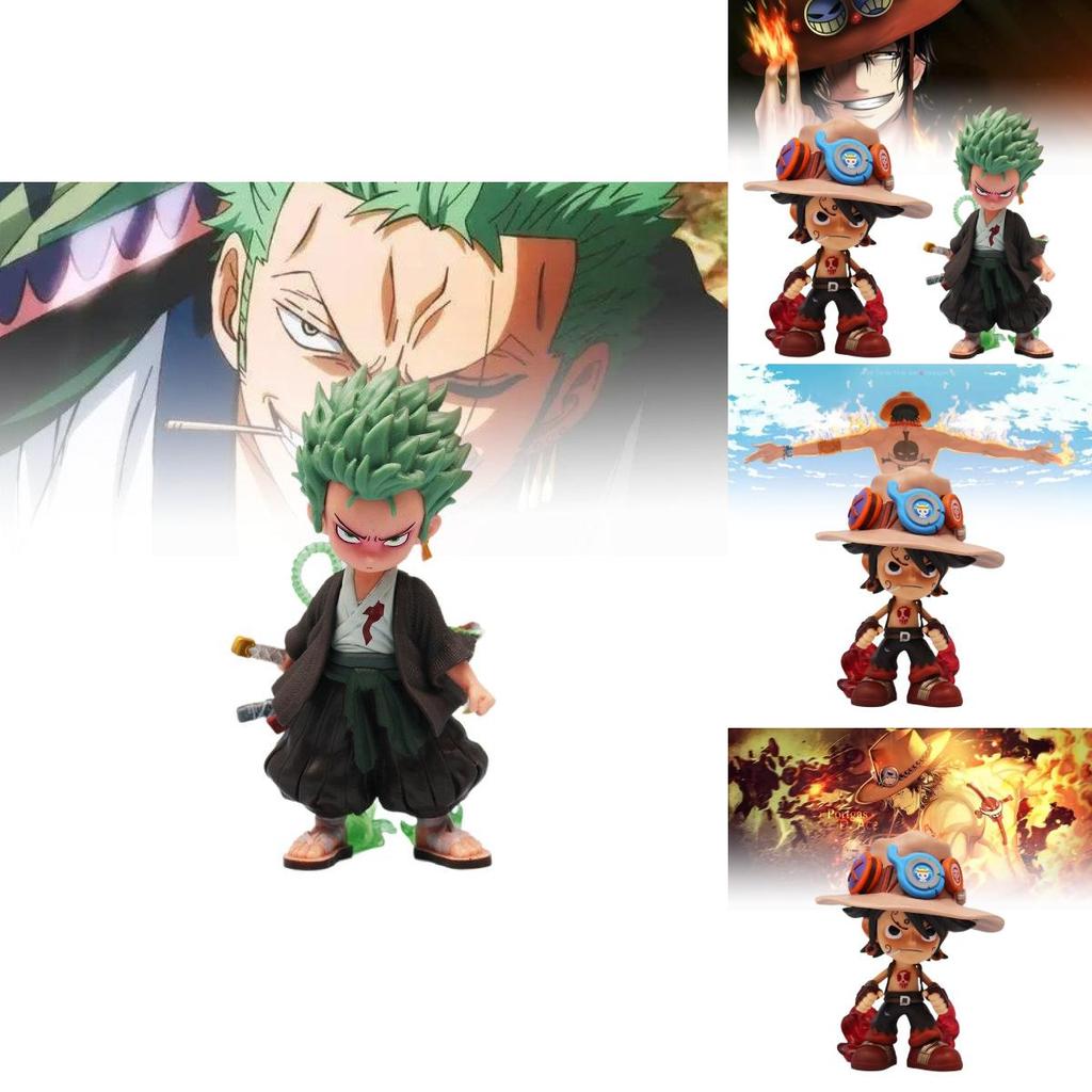 Charming One Piece Zoro And Ace Q Version Pvc Desk Toy Perfect For Car Decoration