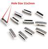 20-Piece Set: 16x6x6mm Flat Strand Beads for DIY Leather Bracelet Making, Jewelry Spacer Accessories with 1cm Wide Hole
