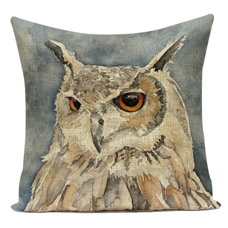 Flowers Plant Animals Whale Cats Horse Owl Decorative Pillows Polyester Cushion Cover for Sofa Home Living Room Almofadas