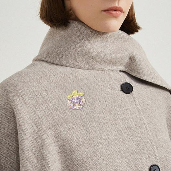 Broche para Mujer Brillo Alto Incrustación de Pedrería Diseño de Hortensia Brillante Pin de Solapa Suéteres Cuellos Sombreros Bolsos Abrigos Bufandas Insignia Accesorio de Atuendo