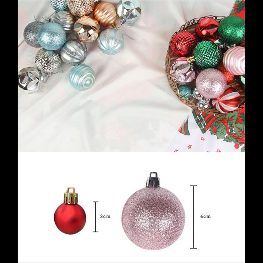 26pcs/set Christmas Ball Ornaments 3cm 6cm Christmas Ball Gift Box Set For Tree Pendant