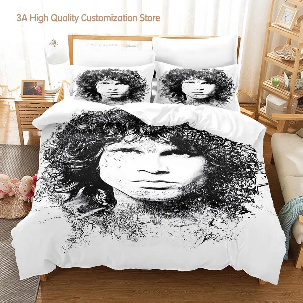 The Doors Jim Morrison Bedding Set Single Twin Full Queen King Size Bed Set Aldult Boys Bedroom Duvetcover Sets 3D Lit
