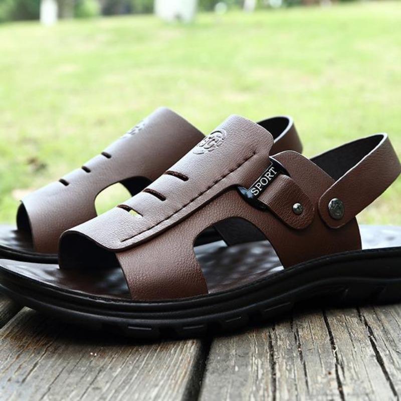 Men Shoes Sandals Cowhide Shoes Leather Antiskid Sandal Men's Shoes Sandalias Hombre Chaussure Homme Sandalias Planas Zapatos