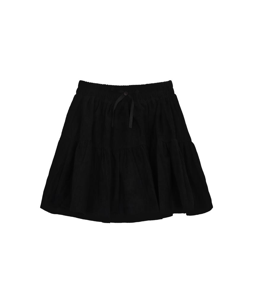 Pink Pineapple Neat Cordu Gather Skirt_Black