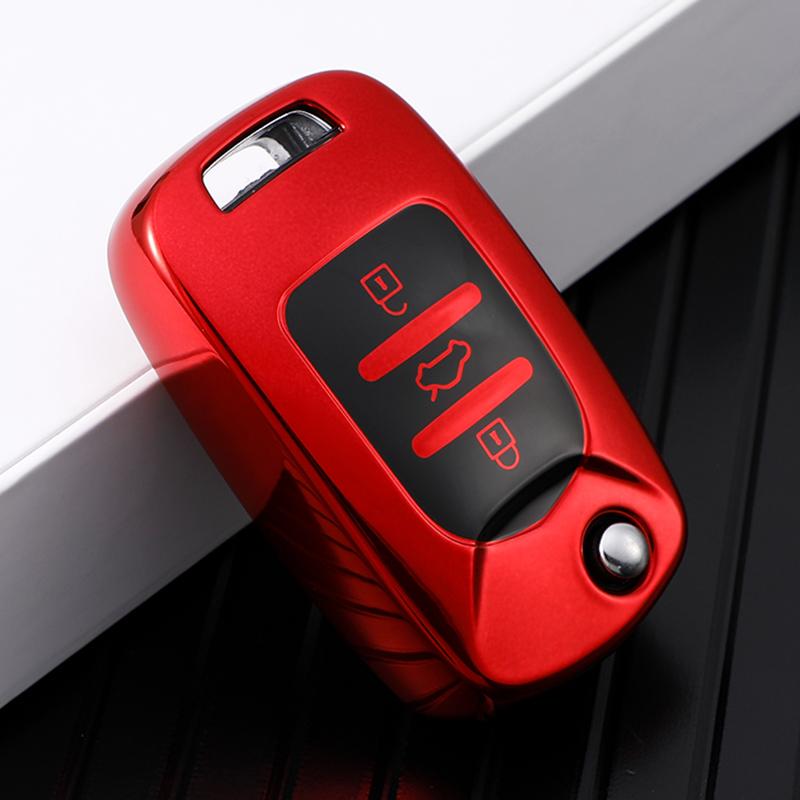 For Wuling Baojun 310 510 560 630 730 TPU Car 3 Button Key Case Holder Cover Bag Shell Keychain Key Protector Accessories