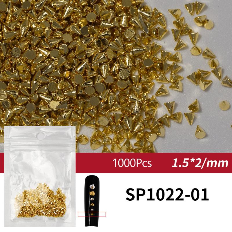100/1000Pcs Punk Metal Rivet Nail Charms 1.5/2/3Mm Cone Black Silver Gold Studs Nail Jewels Decoration Diy Crafts Manicure
