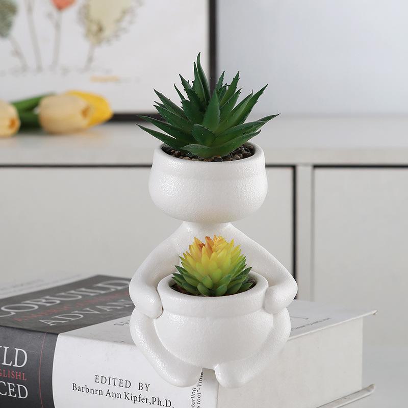 European-Style Succulent Doll Pots: Creative Desktop Green Plant Ornaments