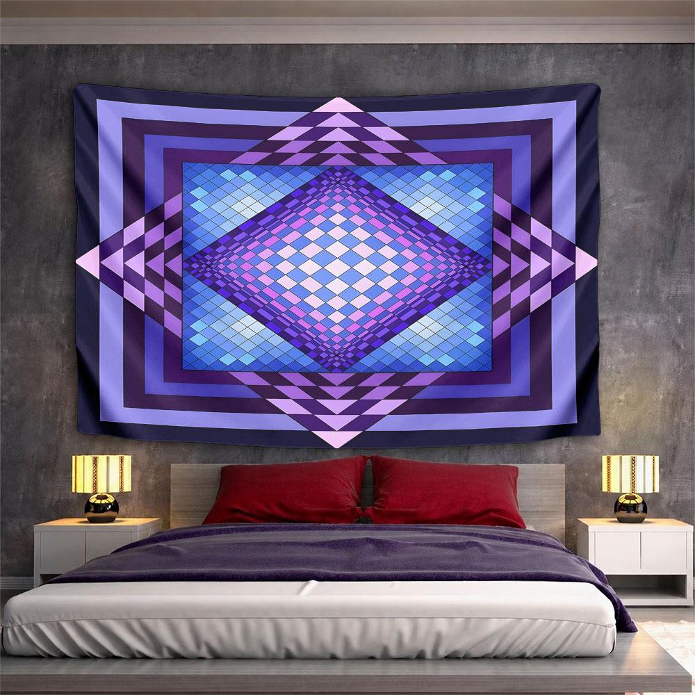 Geometric Colorful Diamond Pattern Pattern Wall Hanging Tapestry Decorative Tapestry Home Decor for Bedroom and Living Room