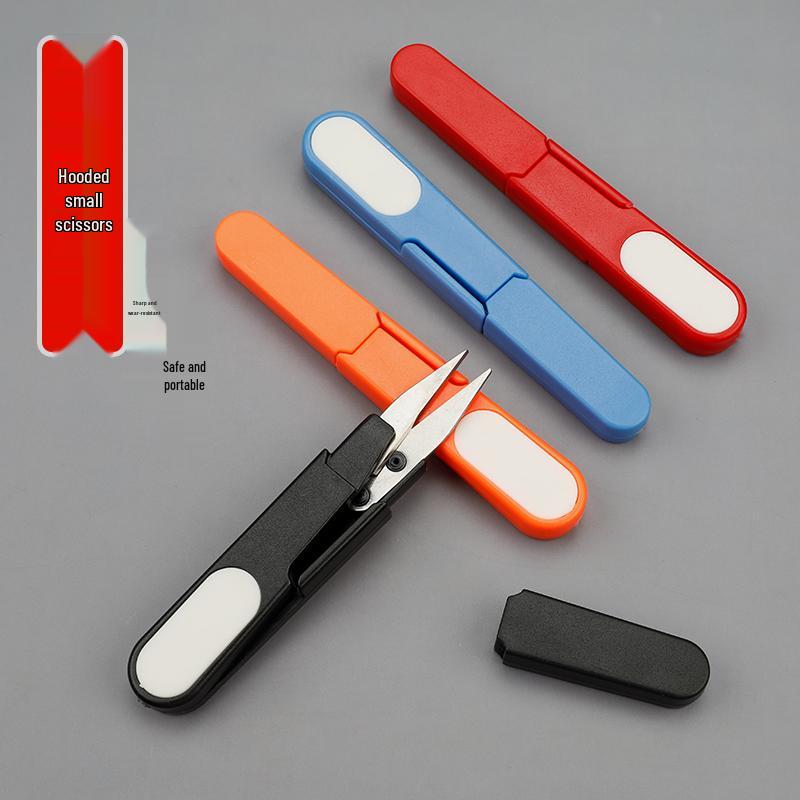 Korean U-Shaped Mini Cross-Stitch Scissors with Cover
