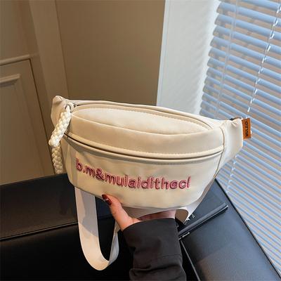 Trend Solid Color Breast Bag Summer New Fashion Casual Fanny Pack Men and Women Couples Letter Messenger Bag Tide