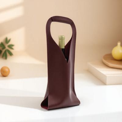 Wine Gift Bag, Reusable Leather Wine Tote Carrier, Double Layer Champagne Beer Gift Bags Carrier, for Birthday Bridal Showers