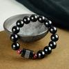 Inscription 15mm Bracelet Boutique Ebony Silver Inlaid Fashion Blessing Jewelry Simple Retro Inlaid Taoist Jewelry