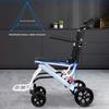 Folding Wheelchair Lightweight Portable Transit Travel Chair Ergonomic Design Wheelchair with Adjustable Safety Strap Carbon Steel Frame PU Wheels