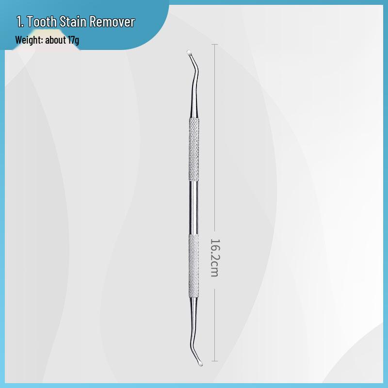 Dentist Tools Set: Stainless Steel Double-Ended Probe, Mouth Mirror, and Teeth Cleaning Kit